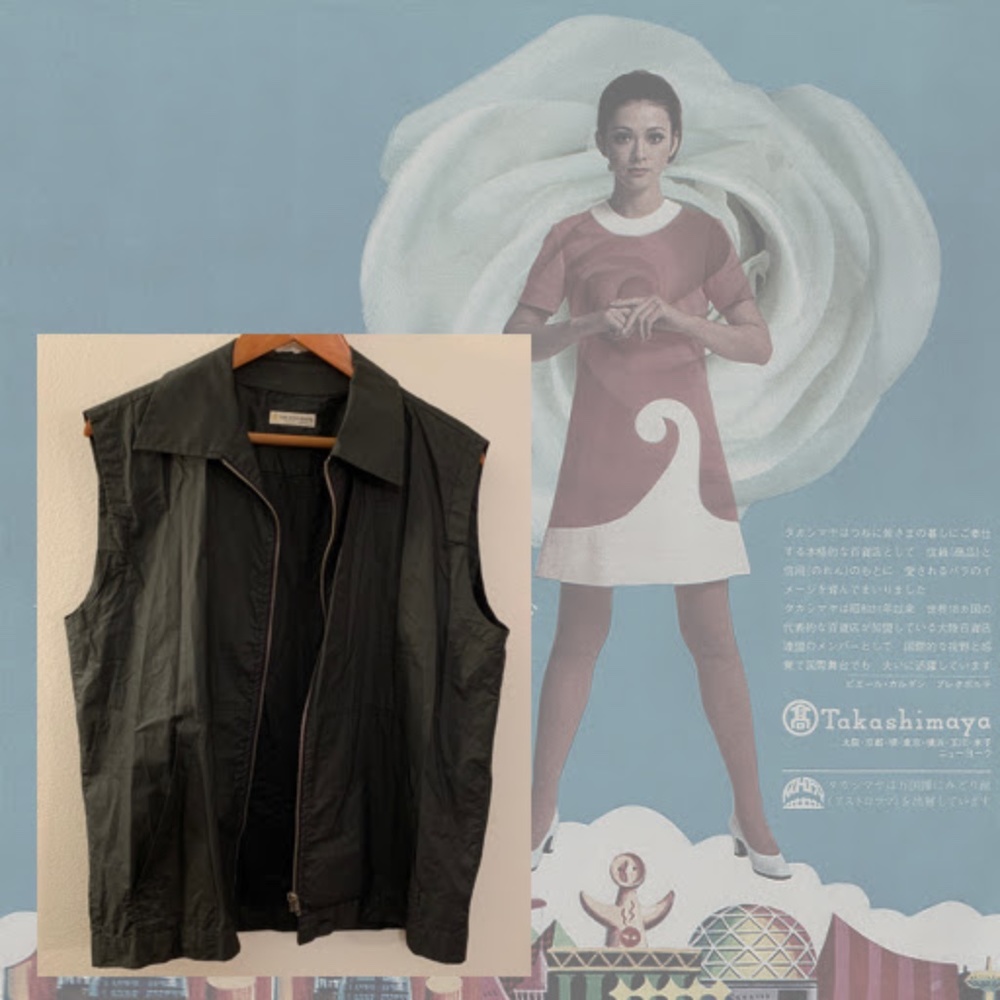 Takashimaya Zip-Up Unisex Vest XL Made in Italy